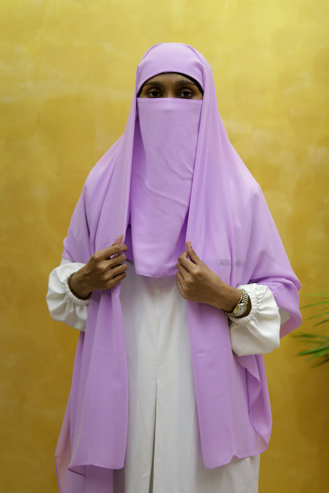 Instant Chiffon Hijab – Plain Purple Shawl Head Scarf