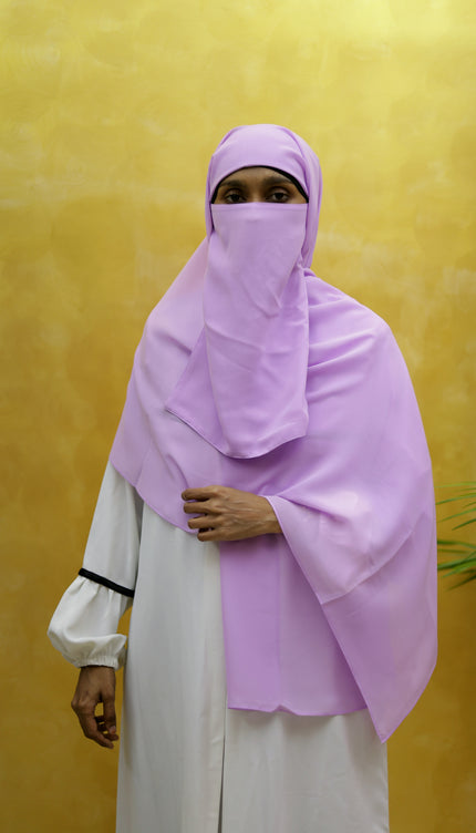 Instant Chiffon Hijab – Plain Purple Shawl Head Scarf
