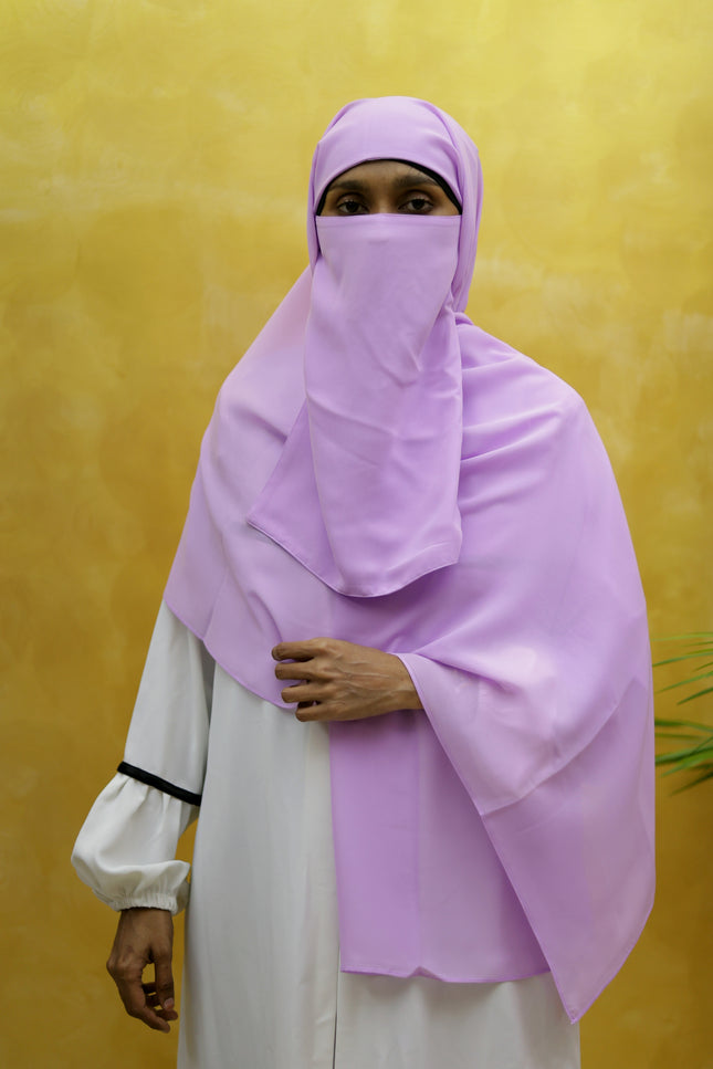 Instant Chiffon Hijab – Plain Purple Shawl Head Scarf
