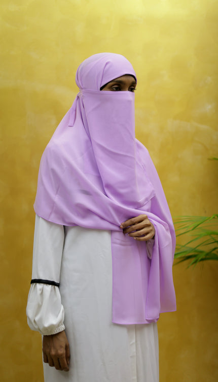 Hijab with Nose Piece – Purple | Ready-to-Wear Chiffon Hijab