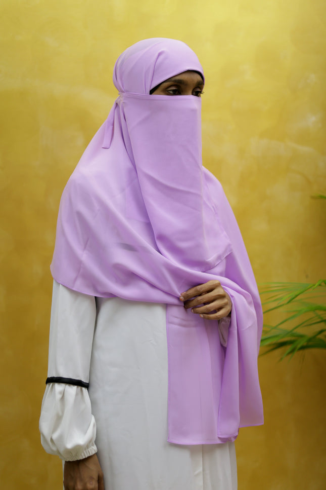 Hijab with Nose Piece – Purple | Ready-to-Wear Chiffon Hijab