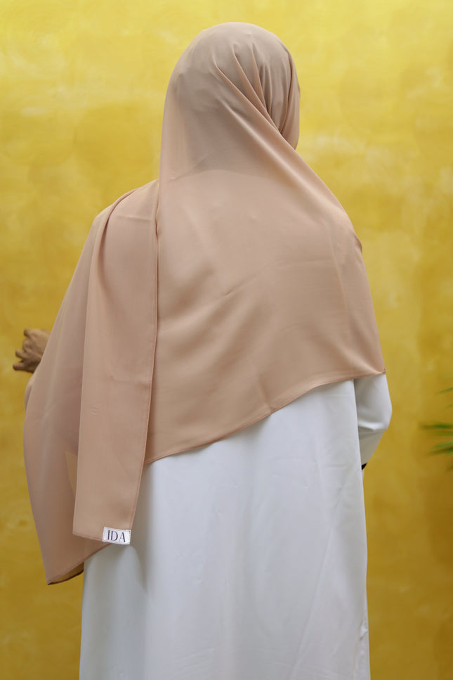 Grey Plain Hijab - Wool Soft Korean Chiffon Fabric