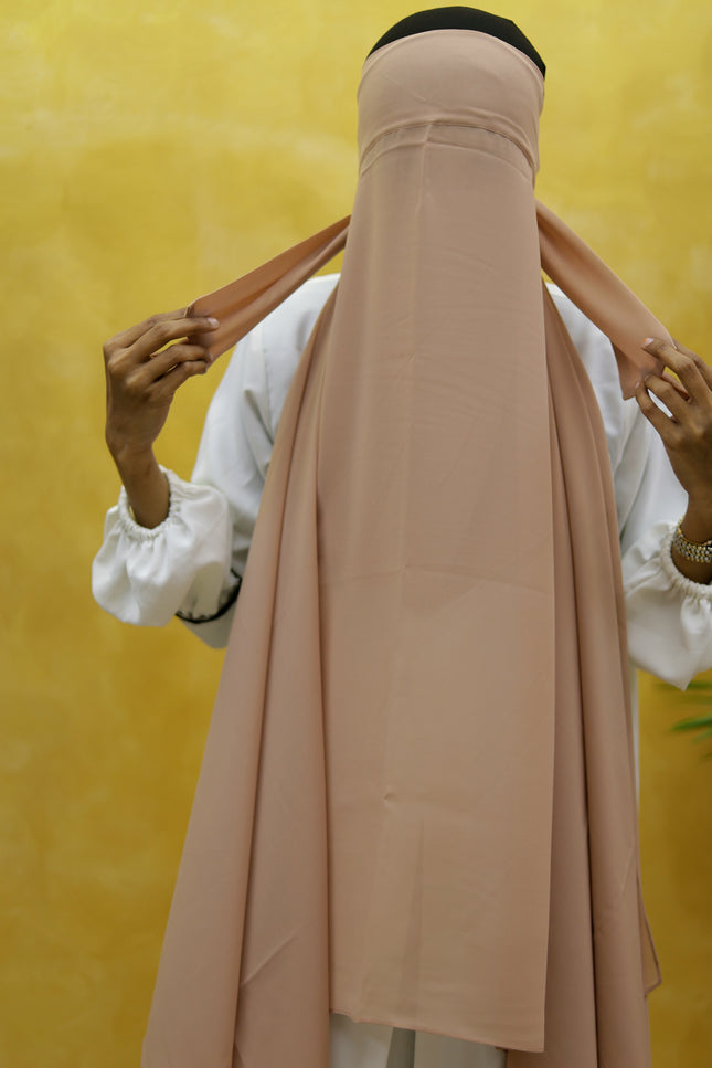 Instant Chiffon Hijab – Plain Coffee Brown Shawl Head Scarf