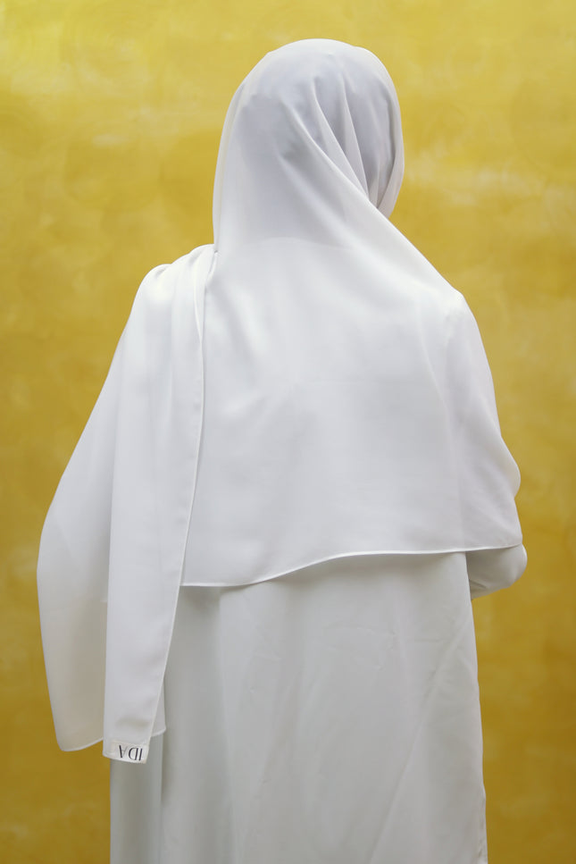 Instant Chiffon Hijab – Plain White Shawl Head Scarf