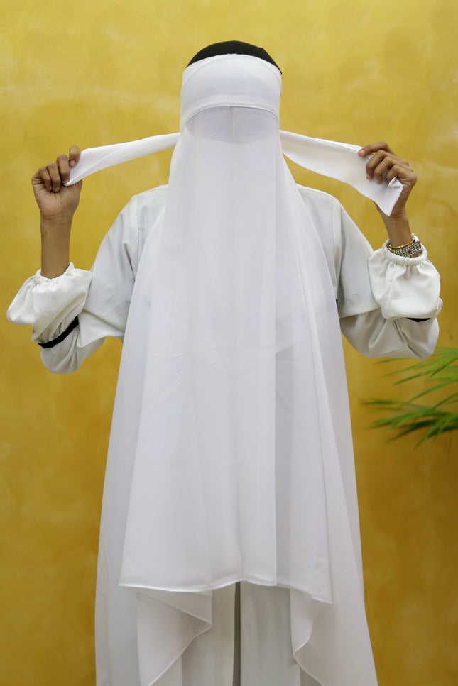 Instant Chiffon Hijab – Plain White Shawl Head Scarf