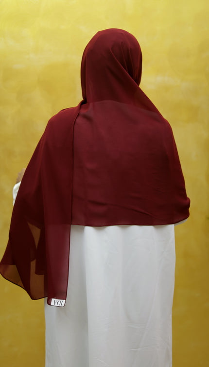 Instant Chiffon Hijab – Plain Maroon Shawl Head Scarf