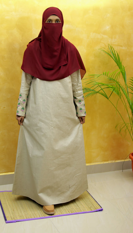 Floral Motif Embroidered Abaya
