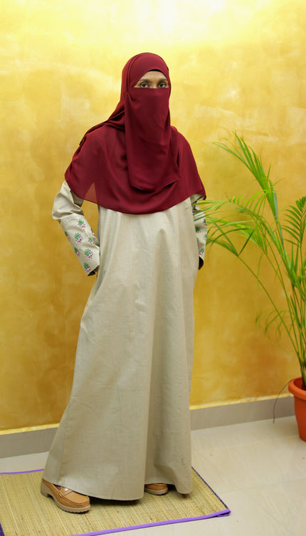 Floral Motif Embroidered Abaya