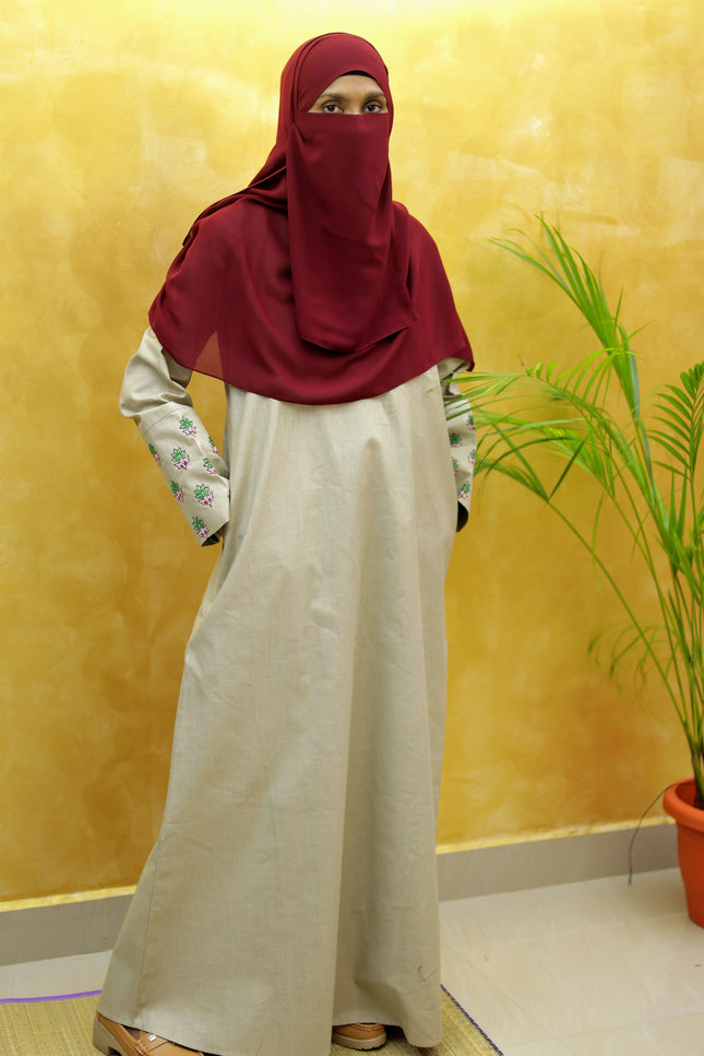 Floral Motif Embroidered Abaya