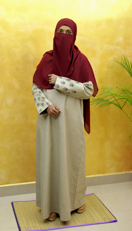 Floral Motif Embroidered Abaya