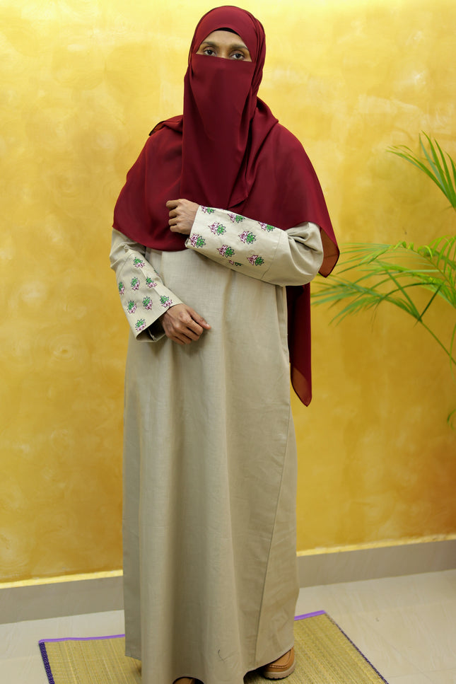 Floral Motif Embroidered Abaya