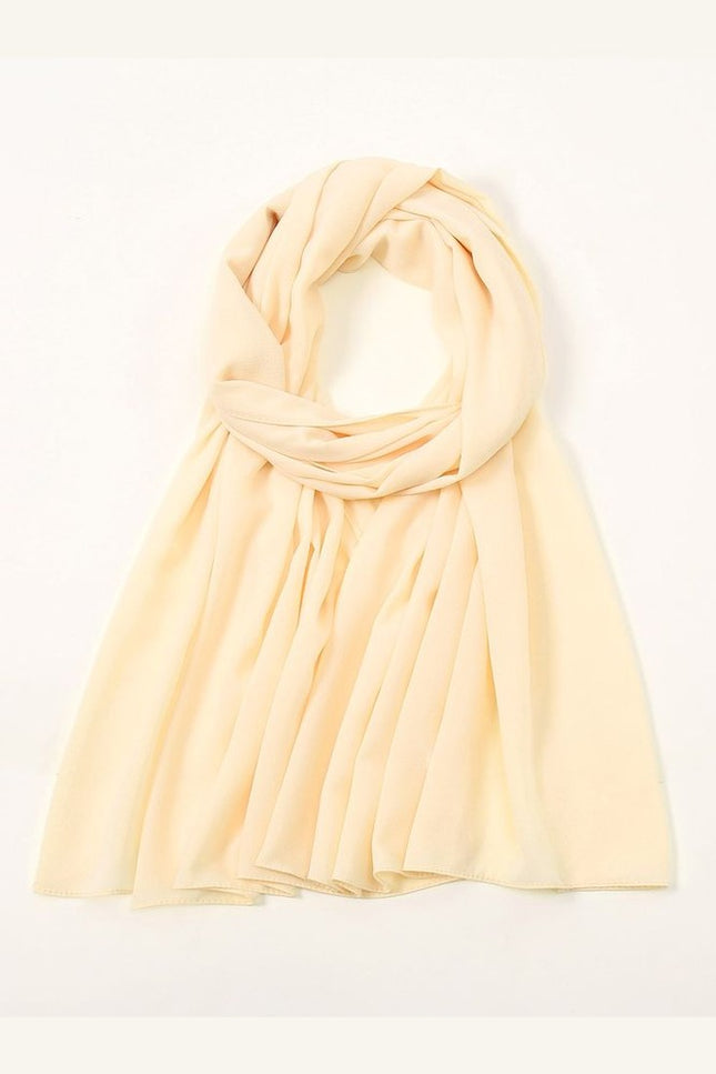 Off‑White Plain Hijab -  Wool Soft Korean Chiffon Fabric