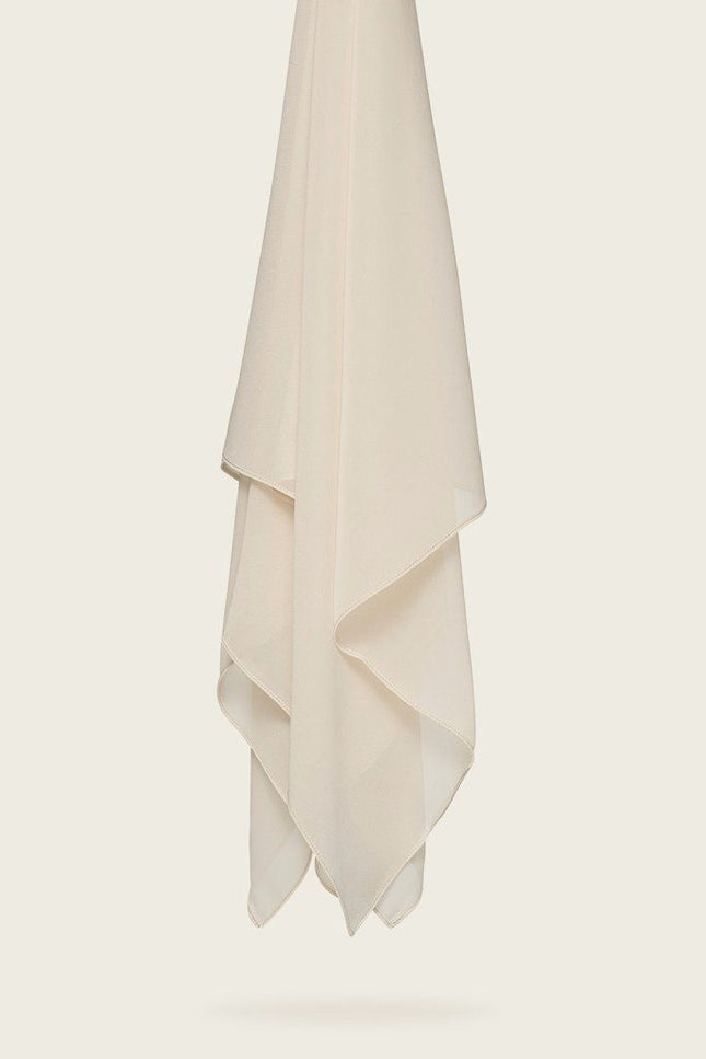 Plain Hijab beige -  Wool Soft Korean Chiffon Fabric