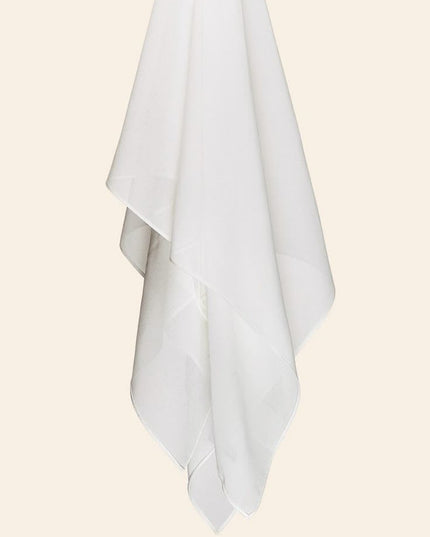 Plain Hijab white - Wool Soft Korean Chiffon Fabric