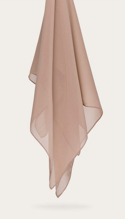Beige Plain Hijab -  Wool Soft Korean Chiffon Fabric