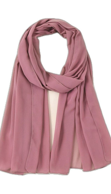 Powder Pink Plain Hijab -  Wool Soft Korean Chiffon Fabric