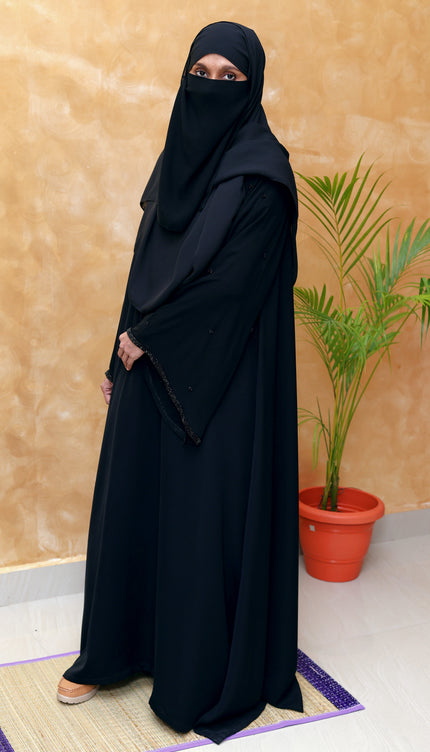 Umbrella-Sleeve Abaya with Inner Straight Sleeves