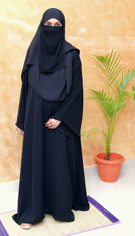 Umbrella-Sleeve Abaya with Inner Straight Sleeves