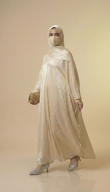 Luxury Occasion Abaya with Subtle Textured Detailing