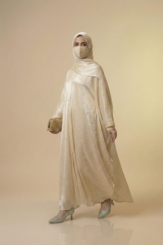 Luxury Occasion Abaya with Subtle Textured Detailing
