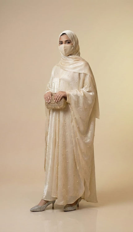 Luxury Occasion Abaya with Subtle Textured Detailing