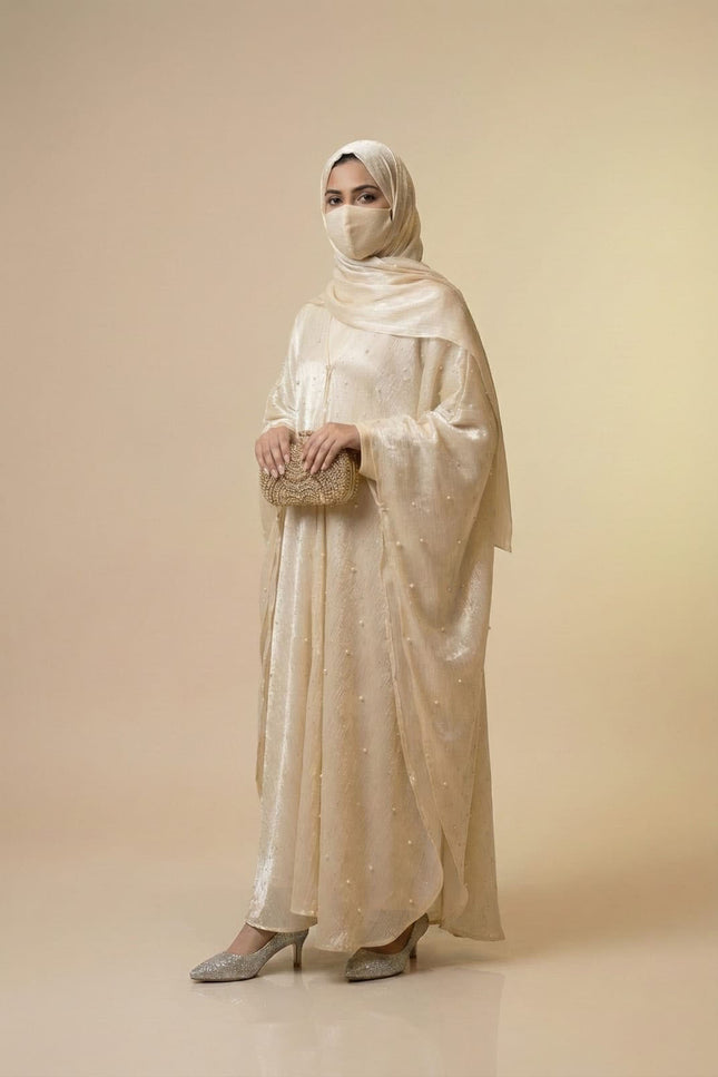 Luxury Occasion Abaya with Subtle Textured Detailing