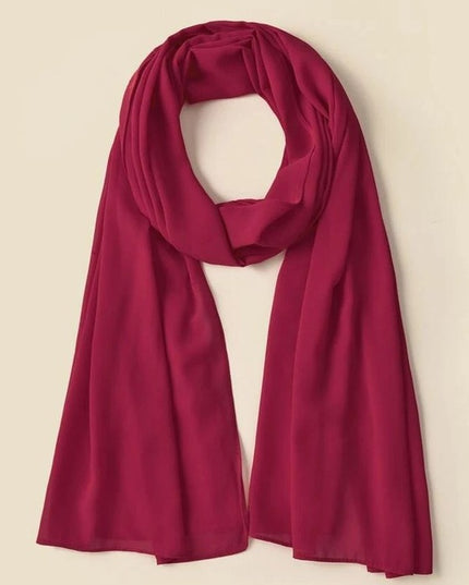 Plain Hijab Maroon -  Wool Soft Korean Chiffon Fabric