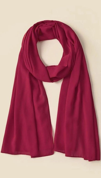 Maroon Plain Hijab -  Wool Soft Korean Chiffon Fabric