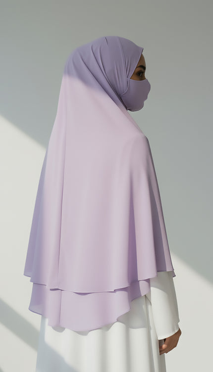 Violet Whisper – Purple Instant Hijab -Zip | Dual-Layer Korean Chiffon | Modest Wear with Flow & Flair | Malaysian Hijab