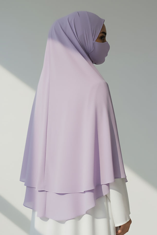 Violet Whisper – Purple Instant Hijab -Zip | Dual-Layer Korean Chiffon | Modest Wear with Flow & Flair | Malaysian Hijab