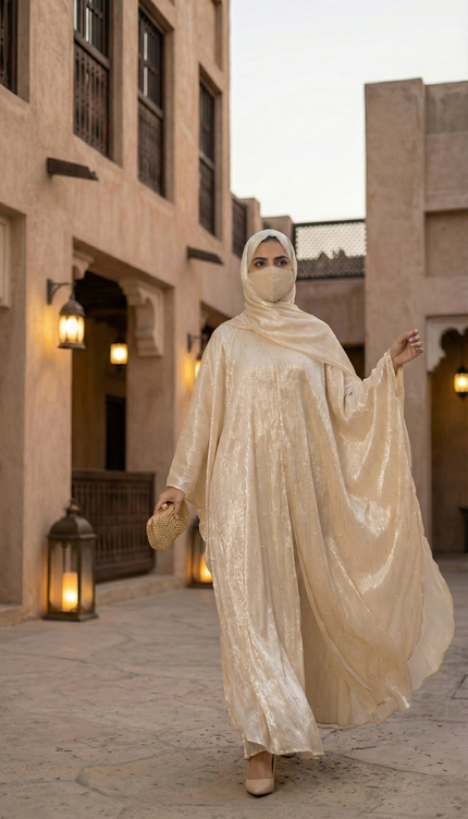 Luxury Occasion Abaya with Subtle Textured Detailing
