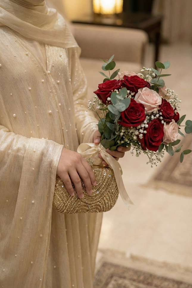 Elegant Princess Style Kids Abaya with Pearl Embellishments