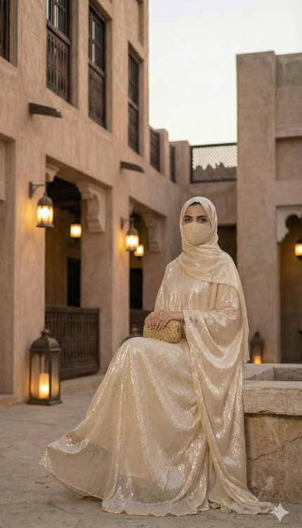 Luxury Occasion Abaya with Subtle Textured Detailing