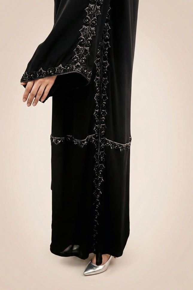 Fish-Cut Sleeve Double-Layer Handwork Abaya