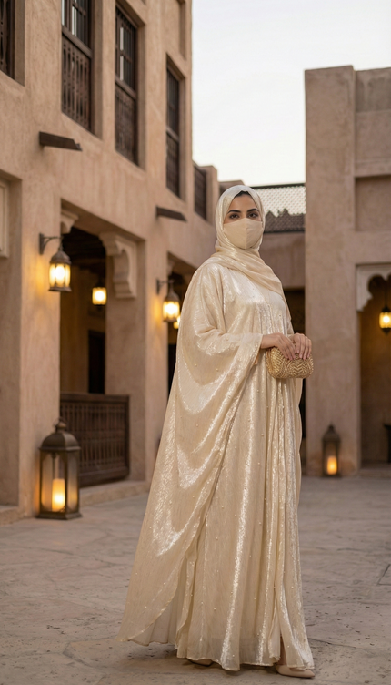 Luxury Occasion Abaya with Subtle Textured Detailing