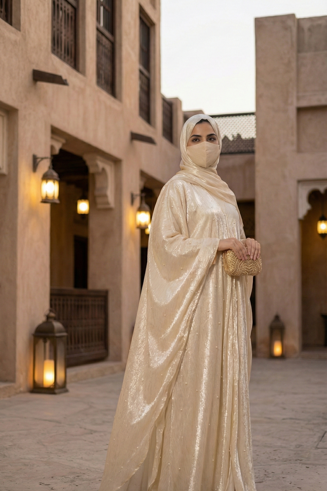 Luxury Occasion Abaya with Subtle Textured Detailing