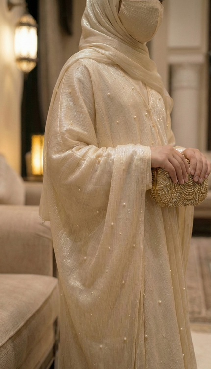 Elegant Princess Style Kids Abaya with Pearl Embellishments