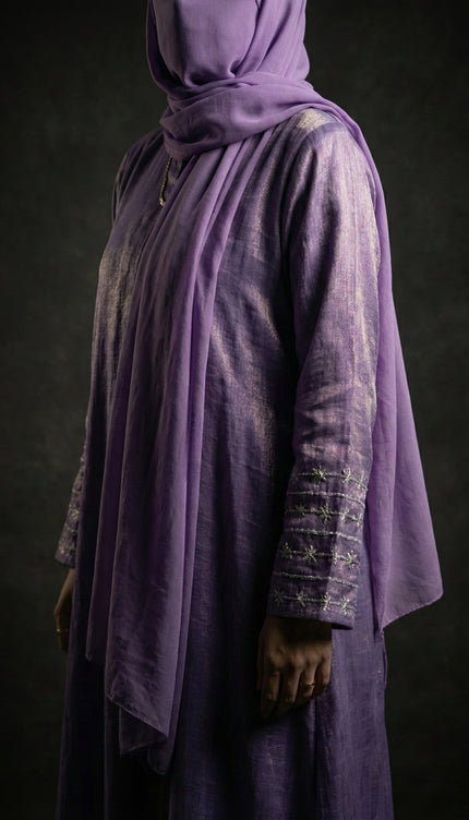 Imported Rotana Shimmer Open Jacket Abaya – Premium Modest Wear